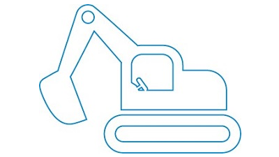 Illustration eines Baggerfahrzeugs